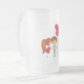 Paar mit Ballons Mattglas Bierglas (Vorderseite Links)