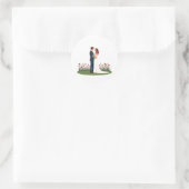 Paar mit Blumen Aufkleber (Tasche)