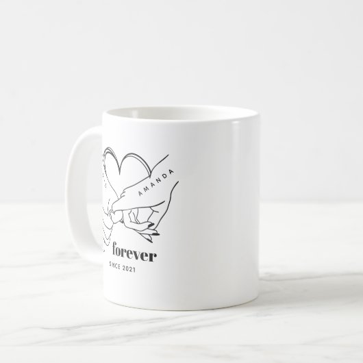 Paar mit dem Namen Custom Anniversary Geschenk Ide Kaffeetasse (Vorderseite Links)