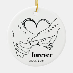 Paar mit dem Namen Custom Anniversary Geschenk Ide Keramik Ornament