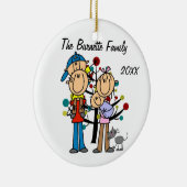 Paar mit Junge, Baby Boy, Katzenmassage Keramik Ornament (Rechts)