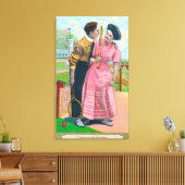 Paar mit Tennis GearSame Old Racket Leinwanddruck (Insitu (Wohnzimmer))