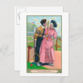 Paar mit Tennis GearSame Old Racket Postkarte (Vorne/Hinten)