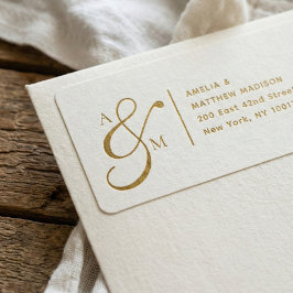 Paar-Monogramm-Et-Zeichen Weiße Adressetiketten