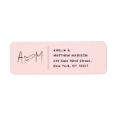 Paar-Monogramm-Herz Rosa Rücksendeadresse (Vorne)