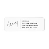 Paar-Monogramm-Herz-White-Return-Adresse (Vorne)