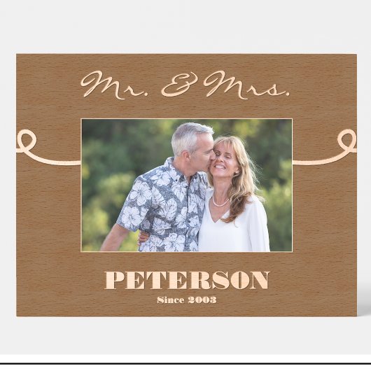 Paar Mr. & Mrs. Personalisierte Bilderrahmen Geätzte Rahmen