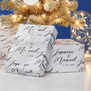 Paar Namen Weiß Geschenkpapier Hochzeit