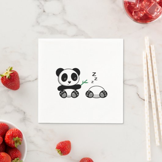 Paar Niedliche kleine Pandas Serviette (Beispiel)
