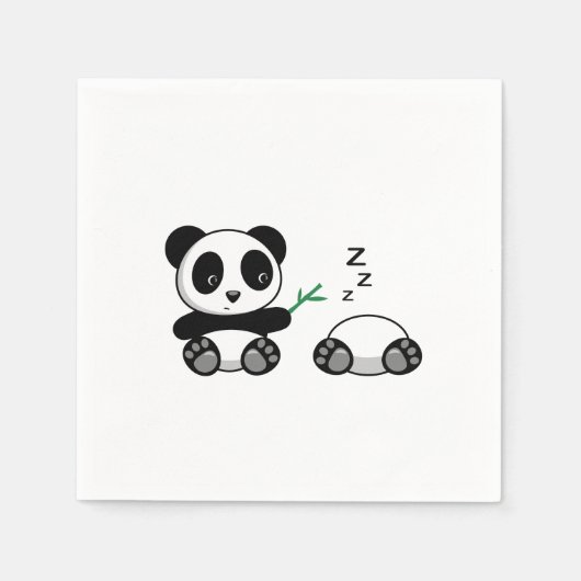 Paar Niedliche kleine Pandas Serviette (Vorderseite)