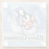 Paar Pinguine Glasuntersetzer (Rückseite)