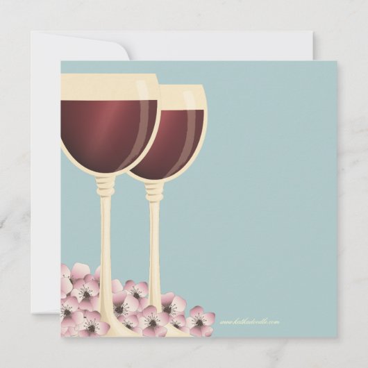 Paar-Polterabend-Wein-Themed Einladung (Rückseite)