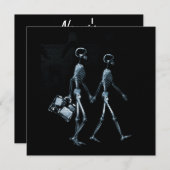 Paar-reisende Röntgenblick-Skelette - Blau Einladung (Vorne/Hinten)