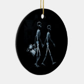 Paar-reisende Röntgenblick-Skelette - Blau Keramikornament (Rechts)