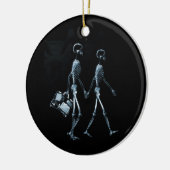 Paar-reisende Röntgenblick-Skelette - Blau Keramikornament (Links)