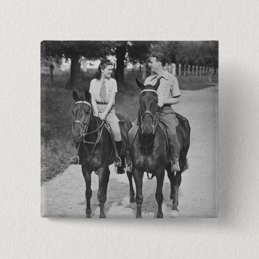 Paar-Reitpferde Button (Vorderseite)