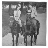 Paar-Reitpferde Fliese (Vorderseite)