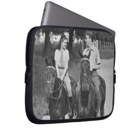 Paar-Reitpferde Laptopschutzhülle (Vorne Rechts)