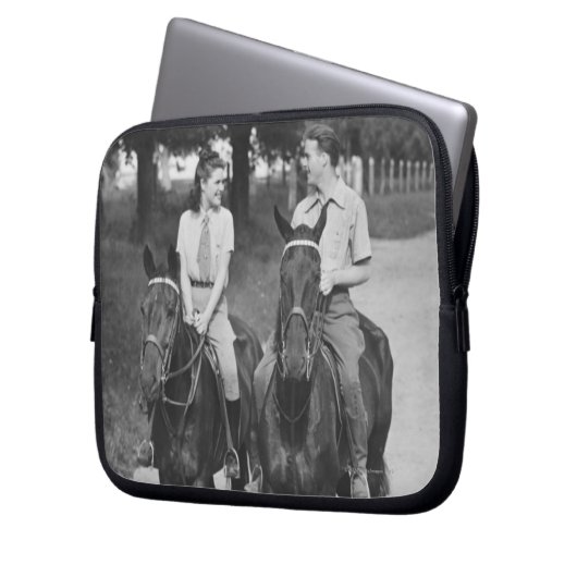 Paar-Reitpferde Laptopschutzhülle (Vorderseite Links)