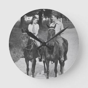 Paar-Reitpferde Runde Wanduhr