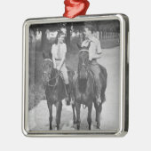 Paar-Reitpferde Silbernes Ornament (Links)