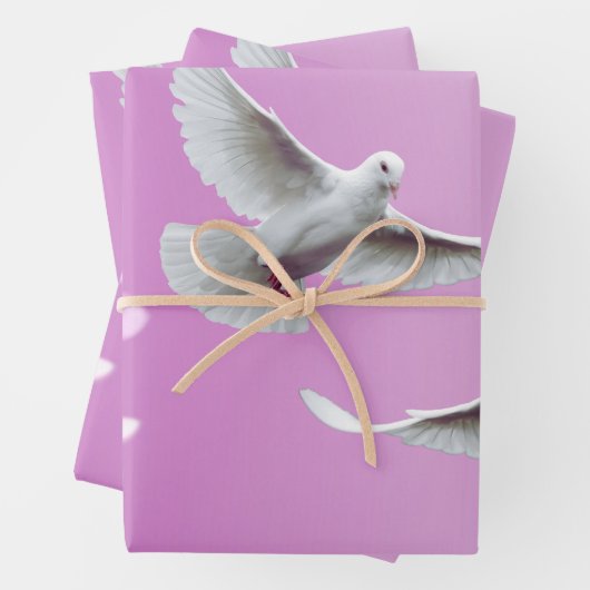 Paar schöne weiße Tauben Geschenkpapier Set (Beispiel)