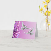 Paar schöne weiße Tauben Karte (Gelbe Blume)