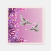 Paar schöne weiße Tauben Serviette (Vorderseite)