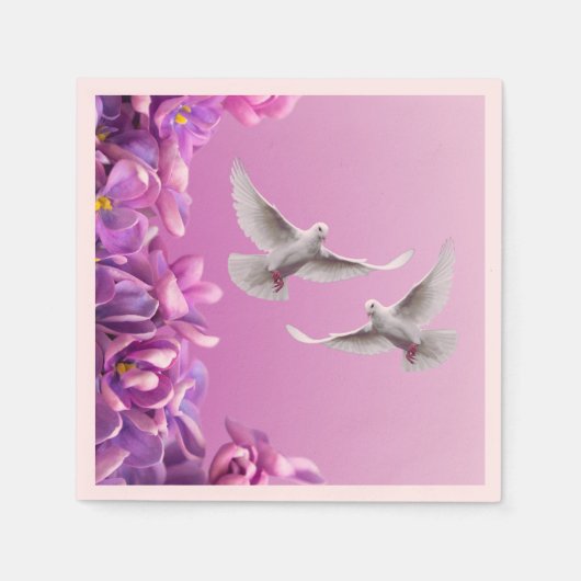 Paar schöne weiße Tauben Serviette (Vorderseite)