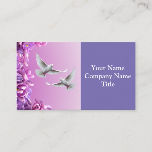 Paar schöne weiße Tauben Visitenkarte (Vorderseite)