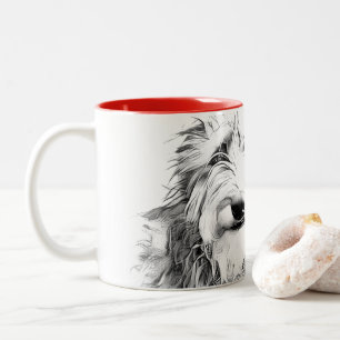 Paar schottische Windhunde Zweifarbige Tasse