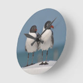 Paar schwarz gehauchter Golle Runde Wanduhr (Winkel)