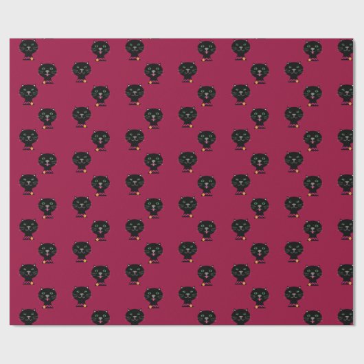 Paar schwarze Katzen Geschenkpapier (Flach)