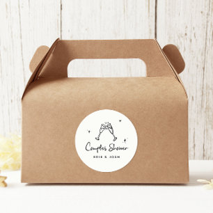 Paar-Shower modern natürlich elegant handgeschrieb Runder Aufkleber