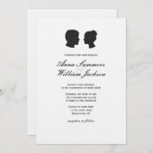 Paar-Silhouette-Hochzeits-Einladung - Gewohnheiten Einladung (Vorne/Hinten)