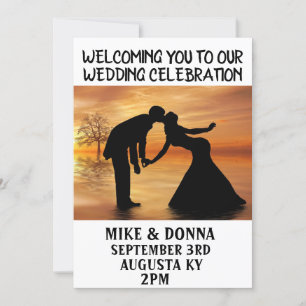 PAAR SILHOUETTE KUNST HOCHZEITSEINLADUNGEN EINLADUNG