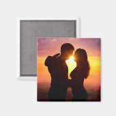 Paar Silhouetten bei Sonnenuntergang Magnet (Vorderseite/Rückseite)