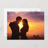 Paar Silhouetten bei Sonnenuntergang Postkarte (Vorne/Hinten)