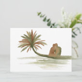 Paar sitzt auf Palme Einladung (Stehend Vorderseite)