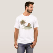 Paar sitzt auf Palme T-Shirt (Vorne ganz)