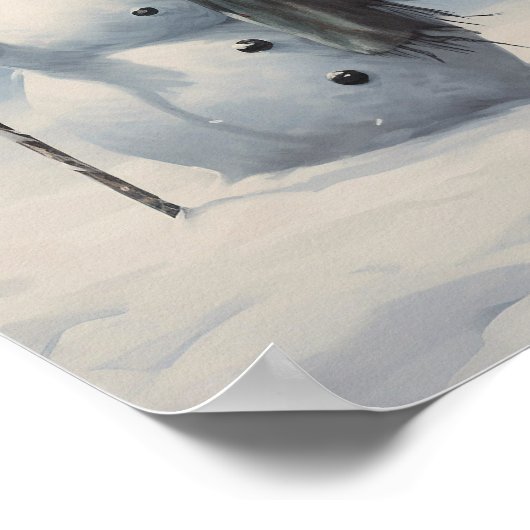 Paar Snowmen in einem Friedlichen Wald Poster (Ecke)