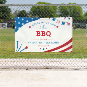 Paar Sommer BBQ USA Brautparty Willkommen Banner