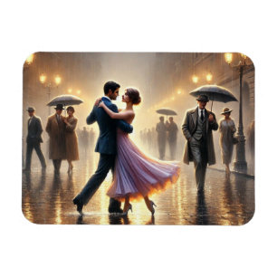 Paar tanzt im Regen Magnet