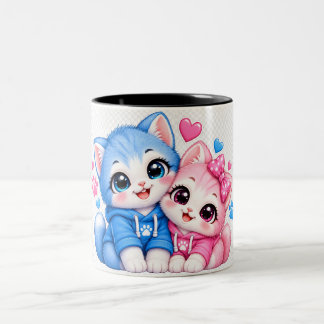 Paar Tasse Süße knuddelnde Katzen Paar Tasse |