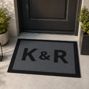 Paar-Türmatte   Monogramm Anfangsbuchstaben Haustü Fußmatte
