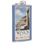 Paar-übersehenküsten-Eisenbahn-Plakat Flachmann (Rechts)