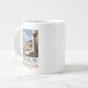 Paar-übersehenküsten-Eisenbahn-Plakat Jumbo-Tasse