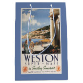 Paar-übersehenküsten-Eisenbahn-Plakat Mittlere Geschenktüte (Vorderseite)