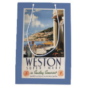 Paar-übersehenküsten-Eisenbahn-Plakat Mittlere Geschenktüte (Rückseite)