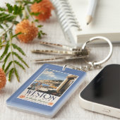 Paar-übersehenküsten-Eisenbahn-Plakat Schlüsselanhänger (Vorderseite rechts)